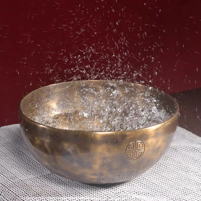 Handmade Full Moon Tibetan Singing Bowl – Deep Sound Healing Copper Bowl for Meditation & Yoga - Image 3