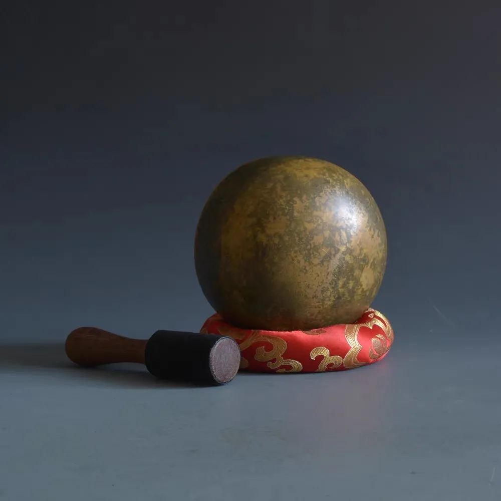 Handmade Tibetan Brass Singing Bowl – Long Resonant Dharma Bell for Meditation & Altar (4.72 inch) - Image 3