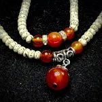 Lhatse Norbu Tibetan Star-Moon Bodhi Mala with Agate - Image 2