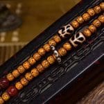 Tibetan 9-Eye Dzi Pendant with Aged Star-Moon Bodhi Mala – Sacred Necklace for Wisdom and Power - Image 5
