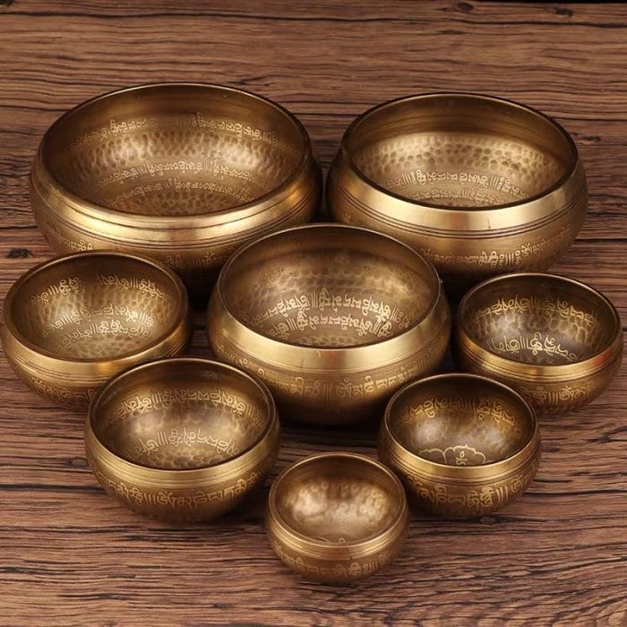 Tibetan Singing Bowl with Six-Syllable Mantra – For Meditation, Yoga & Energy Healing - Image 3