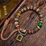 Tibetan-Yak-Bone-Bracelet-with-Agate-Dzi-Sherpa-Beads-–-Single-Loop-Sacred-Wrist-Mala