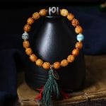 Tibetan Yak Bone Bracelet with Heaven-Earth Dzi Bead – Handcrafted Sacred Amulet - Image 2