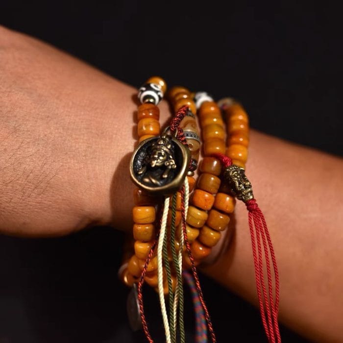 Zaki Lhamo Blessed Tibetan Yak Bone Mala Beads – 108 Handcrafted Beads of Himalayan Protection - Image 2