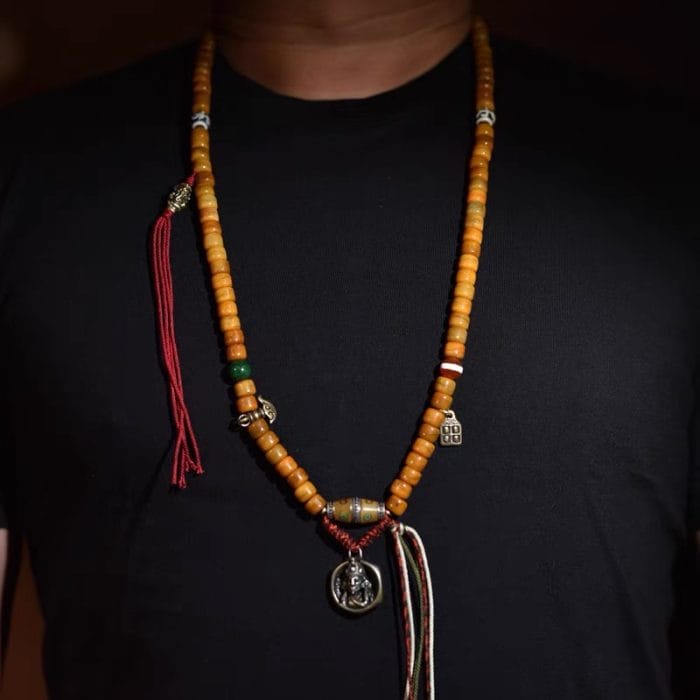 Zaki Lhamo Blessed Tibetan Yak Bone Mala Beads – 108 Handcrafted Beads of Himalayan Protection - Image 3